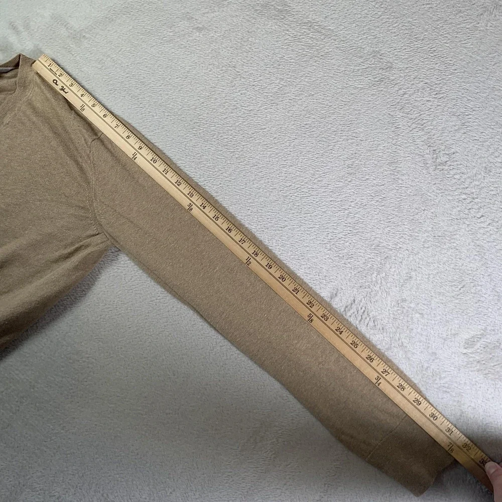 Banana Republic Sweater Mens XL Beige V Neck Silk‎ Linen Lightweight Pullover